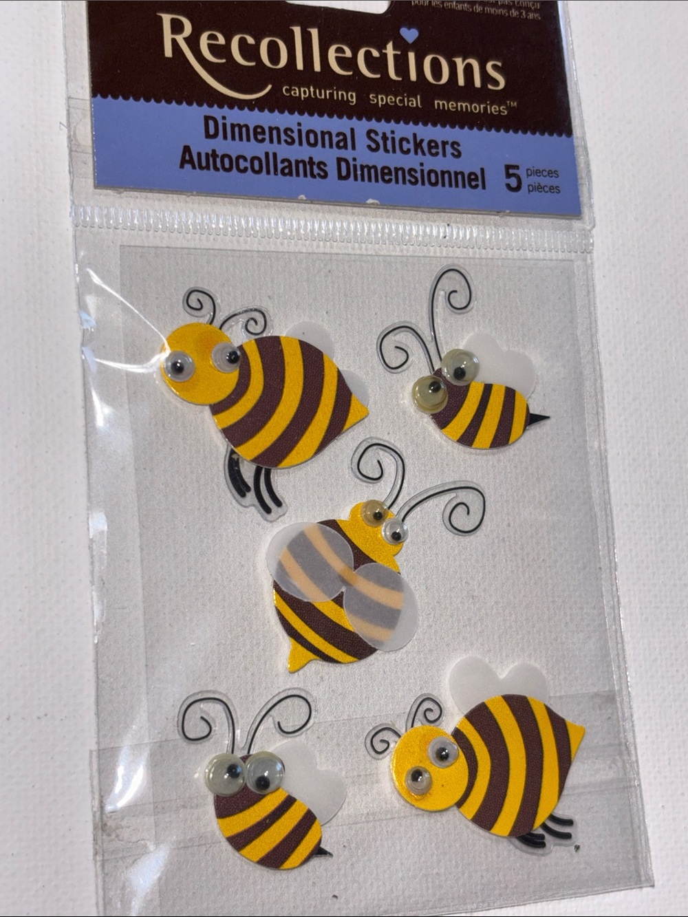 Bee Stickers Recollections Bee Dimensional Stickers Bee Card Stickers NEW bee